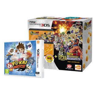 New Nintendo 3DS (Black) Dragon Ball Z Extreme Butoden Bundle + Yo-Kai Watch 3DS