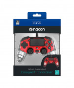 Nacon Wired Compact Controller (Illuminated) - ps4hwnaconwicccred 