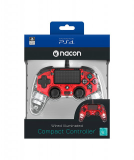 Nacon Wired Compact Controller (Illuminated) - ps4hwnaconwicccred PS4
