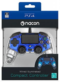 PlayStation 4 (PS4) Nacon Wired Compact káblový ovládač (Illuminated) (blue) PS4