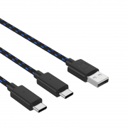VENOM VS5002 Dual Play & Charge 3 m Type-C -USB nabíjací kábel 