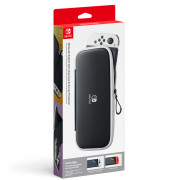 Ochranné puzdro a ochrana obrazovky pre Nintendo Switch – čierna/biela (NSP129) 