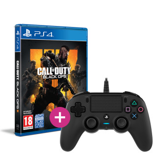 Call of Duty: Black Ops 4 + Nacon káblový ovládač (čierny) PS4