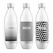 Sodastream Bottle Jet black-white 3 x 1L Carbonator  bottle 