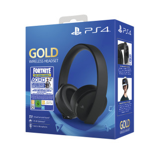 Sony Playstation Gold Wireless Headset (7.1) + Fortnite Neo Versa Bundle PS4