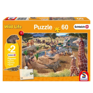 60 pcs (56191) +2 pcs Schleich Figure in box An der Wasserstelle / At the Watering Hole Hračka