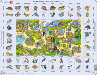 Larsen maxi puzzle 70 pieces Let's learn English! - In the zoo EN5 Merch