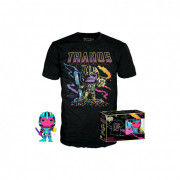 Funko Pop! & Tee: Marvel The Infinity Saga - Thanos (Blacklight) (Special Edition) Bobble-Head Vinyl Figure & T-Shirt (L 