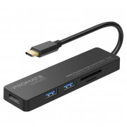 Promate LinkHub-C USB 3.2 Gen 1 (3.1 Gen 1) Type-C Čierna 