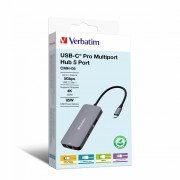 Verbatim CMH-05 USB Typ-C 5000 Mbit/s Strieborná 