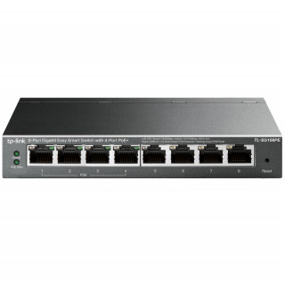 TP-Link TL-SG108PE sieťový prepínač Riadený L2 Gigabit Ethernet (10/100/1000) Podpora napájania cez Ethernet (PoE) Čierna PC
