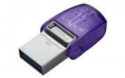 Kingston Technology DataTraveler microDuo 3C USB kľúč 256 GB USB Type-A / USB Type-C 3.2 Gen 1 (3.1 Gen 1) Nerezová oceľ, Purpurová 