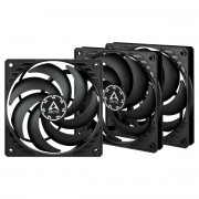 ARCTIC P12 Slim PWM PST Počítačová skriňa Ventilátor 12 cm Čierna 3 kusov 