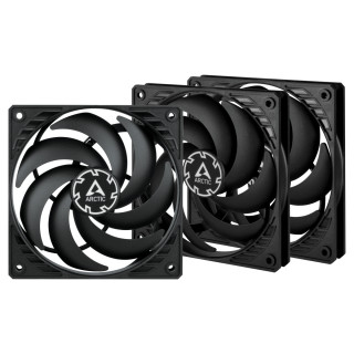 ARCTIC P12 Slim PWM PST Počítačová skriňa Ventilátor 12 cm Čierna 3 kusov PC
