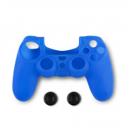 Spartan Gear - Silikónové ochranné puzdro a thumb grips - Modré (PS4) 