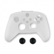 Spartan Gear - Silikónové ochranné puzdro a thumb grips - Biele 