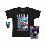 Funko Pocket Pop! & Tee (Child): Marvel - Captain America Vinyl Figure & T-shirt (XL) 