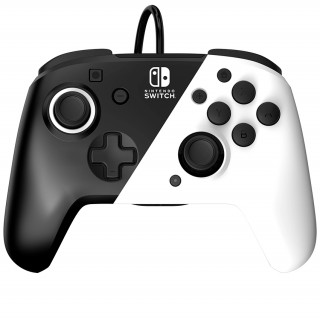 PDP Face-off Deluxe Switch ovládač + Audio Black and White - Switch Switch