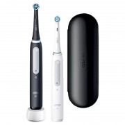 Oral-B iO Series 4 2-piece matt black+white electric toothbrush set 