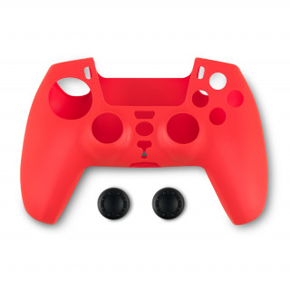 Spartan Gear – Silikónové ochranné puzdro na ovládač a palcové úchyty – červené (PS5) PS5