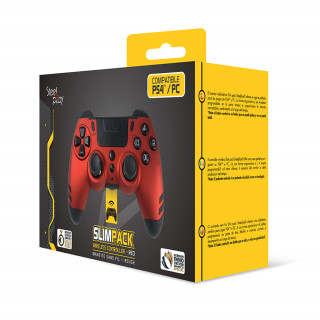 Steelplay - Slim Pack - bezdrótový ovládač - Červená (JVAMUL00154) PS4