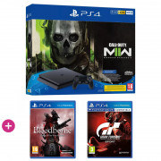 Playstation 4 (PS4) Slim 500GB + Call of Duty Modern Warfare 2 + Bloodborne + Gran Turismo Sport 