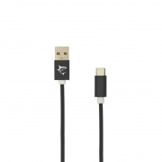 WHITE SHARK ADDER-2 USB-A - TYP-C (MM) kábel, 2m, čierny 