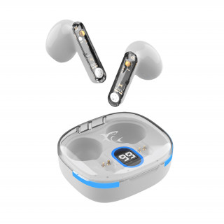 WHITE SHARK HYPERBEAT-W, GEB-TWS37W bluetooth slúchadlá do uší s mikrofónom, biele PC