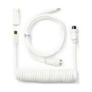 Keychron Coiled Aviator USB-C -> USB-C M/M dátový kábel 1,36 m biely 