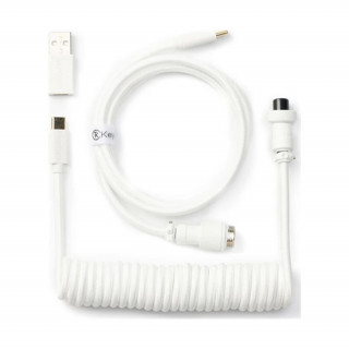 Keychron Coiled Aviator USB-C -> USB-C M/M dátový kábel 1,36 m biely PC