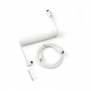 Keychron Coiled Aviator USB-C -> USB-C M/M dátový kábel 1,36 m biely 90°/rovný 