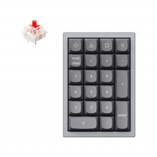 Keychron Q0 vymeniteľná RGB USB Gateron G Pro červená mechanická numerická klávesnica šedá PC