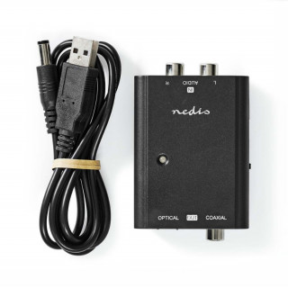 Nedis ACON2508BK, analóg – digitálny audio konvertor, 2x RCA vstup - digitálny koaxiálny / Toslink výstup PC