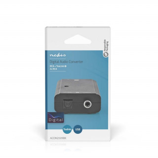 Nedis ACON2509BK digitálny audio konvertor, digitálny vstup koaxiálny/toslink, analógový výstup RCA PC