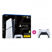 PlayStation 5 Digital Edition (Slim) + PlayStation 5 (PS5) ovládač DualSense (bielo-čierny) 
