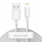 Baseus Simple Wisdom USB-A - Lightning kábel 2ks 1.5m - biela (TZCALZJ-02) 