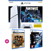 PlayStation 5 (Slim) Fortnite Cobalt Star bundle + Uncharted: Legacy of Thieves Collection + Stellar Blade 