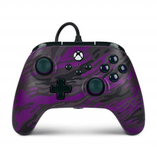 PowerA Advantage Káblový ovládač – fialový terénny vzor Xbox Series
