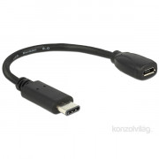 DeLock USB Type-C 2.0 male USB 2.0 micro-B female Black 15cm 