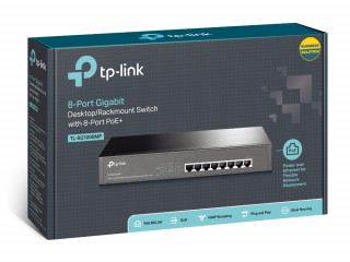 TP-Link TL-SG1008MP sieťový prepínač Nespravované Gigabit Ethernet (10/100/1000) Podpora napájania cez Ethernet (PoE) Čierna PC