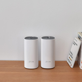 TP-Link Deco E4 (2-pack) Dvojpásmový (2,4 ghz/5 ghz) Wi-Fi 5 (802.11ac) Biela, Šedá Vnútorný PC