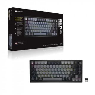 Corsair K65 PLUS WIRELESS 75 % RGB klávesnica Hranie Bezdrôtové RF + USB QWERTY Anglický Čierna PC