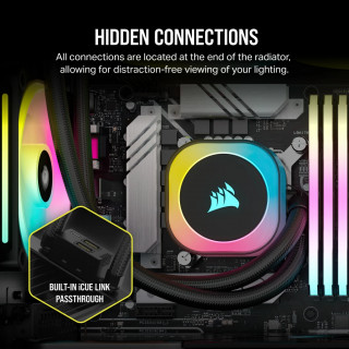 Corsair H100I Procesor Súprava vodného chladenia 12 cm Čierna PC