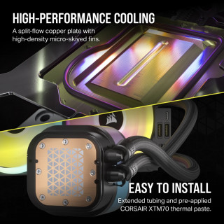 Corsair H100I Procesor Súprava vodného chladenia 12 cm Čierna PC