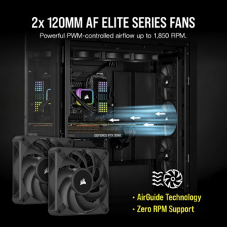 Corsair H100i Procesor Vodné chladenie typu všetko v jednom 12 cm Čierna 1 kusov PC