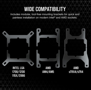 Corsair H100i Procesor Vodné chladenie typu všetko v jednom 12 cm Čierna 1 kusov PC