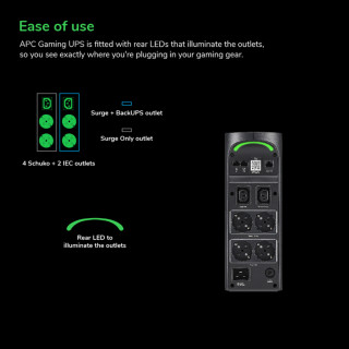 APC BGM2200B-GR UPS Line-Interactive 2,2 kVA 1320 W 6 AC zásuvky/AC zásuviek PC