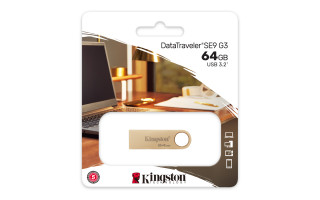 Kingston Technology DataTraveler SE9 G3 USB kľúč 64 GB USB Typ-A 3.2 Gen 1 (3.1 Gen 1) Zlato PC