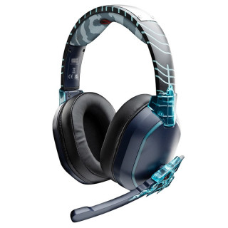 Lexip Kakashi Kamui Slúchadlá s mikrofónom Káblový a bezdrôtový Pres hlavu Hranie Bluetooth Čierna, Modrá PC