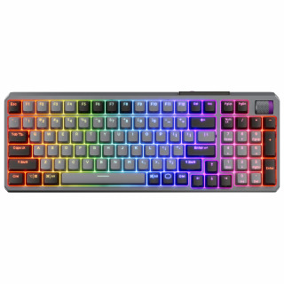 Cooler Master Peripherals MK770 klávesnica Univerzálne USB + RF Wireless + Bluetooth QWERTY Maďarský Tmavo šedá, Šedá PC